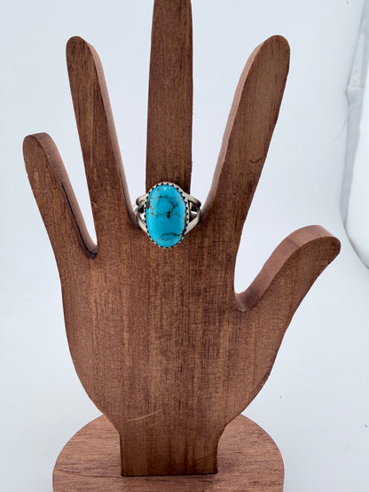 Oval Turquoise  Sterling Silver Ring