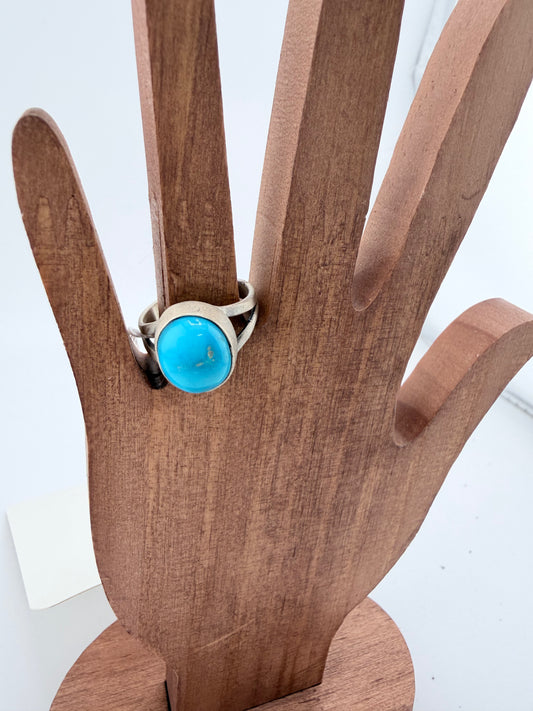 Sterling Silver Turquoise Oblong Ring