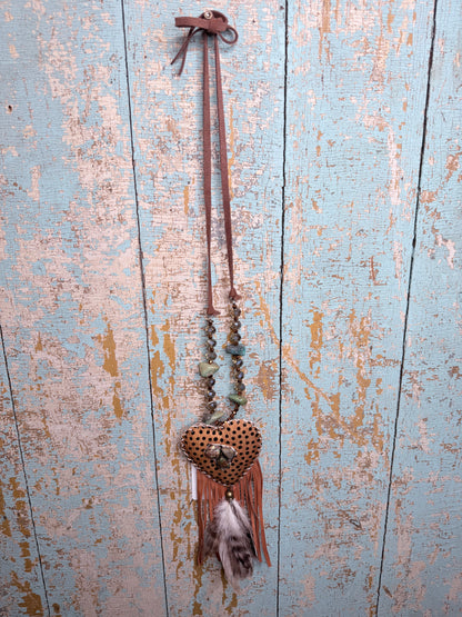 Leopard Heart Turquoise Necklace