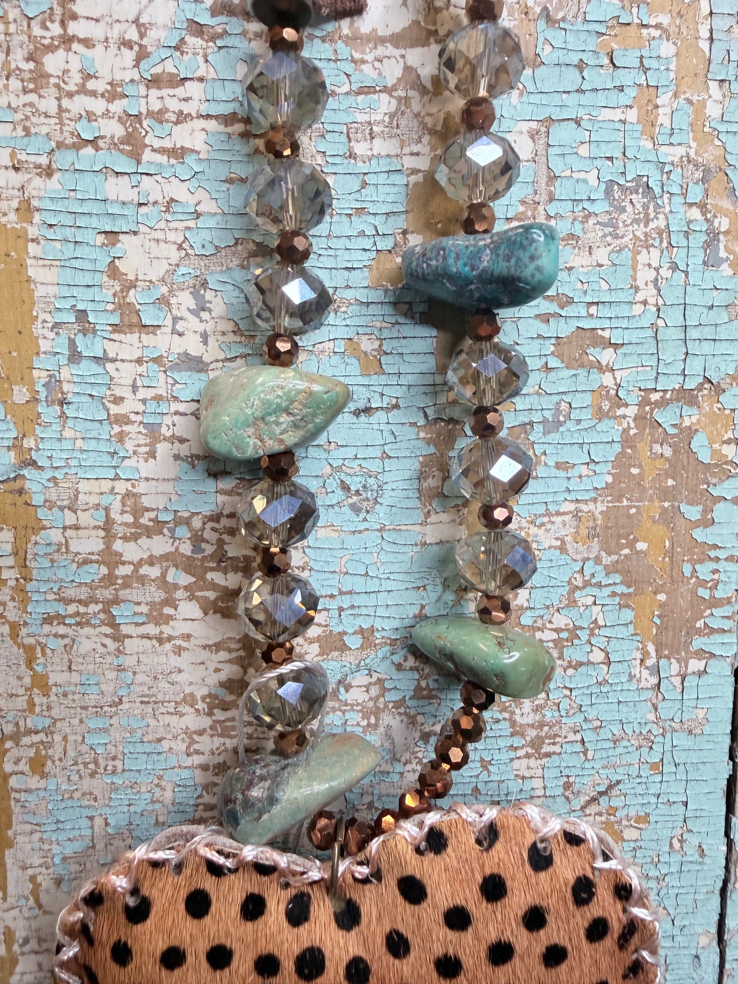 Leopard Heart Turquoise Necklace