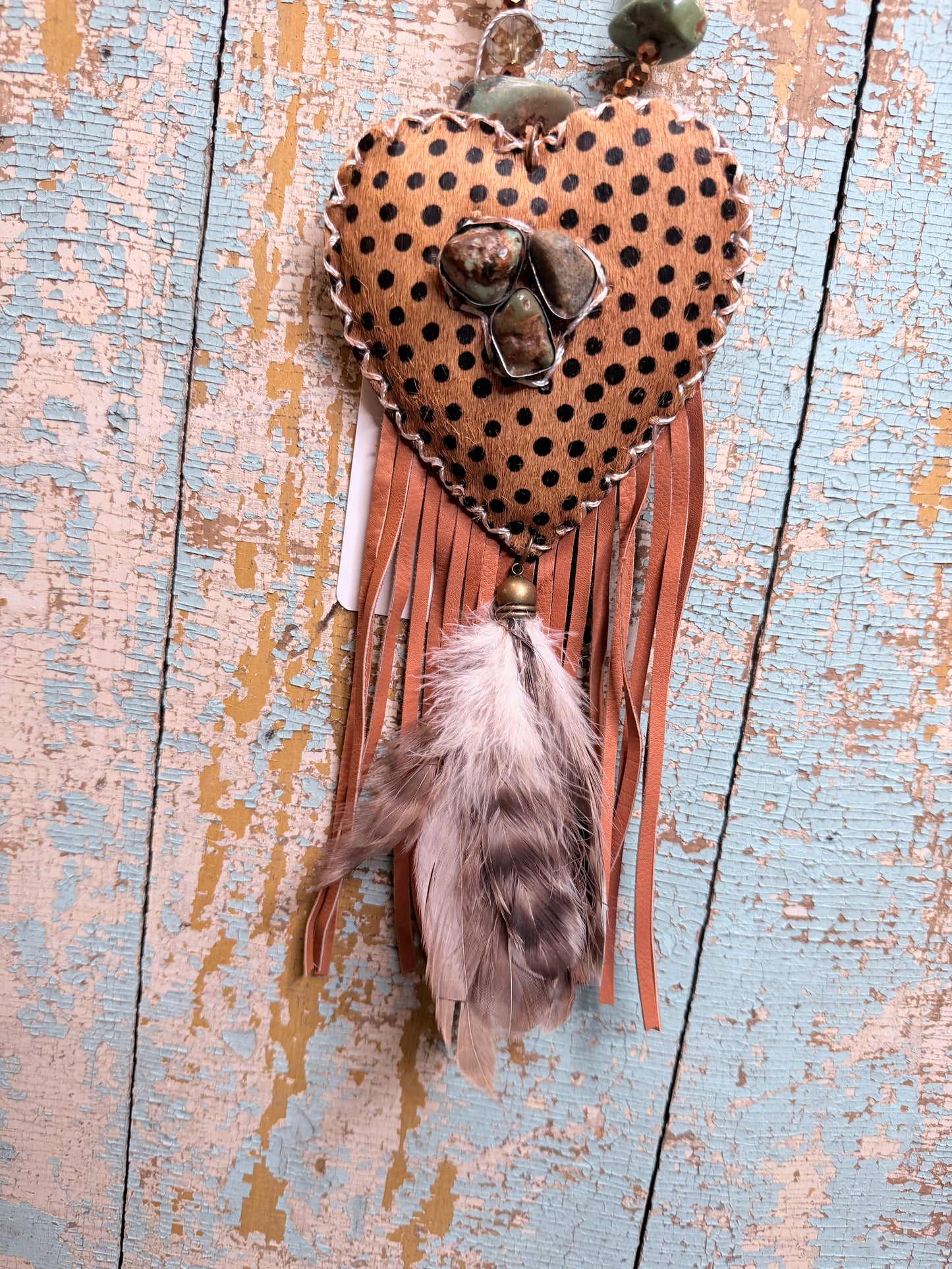 Leopard Heart Turquoise Necklace
