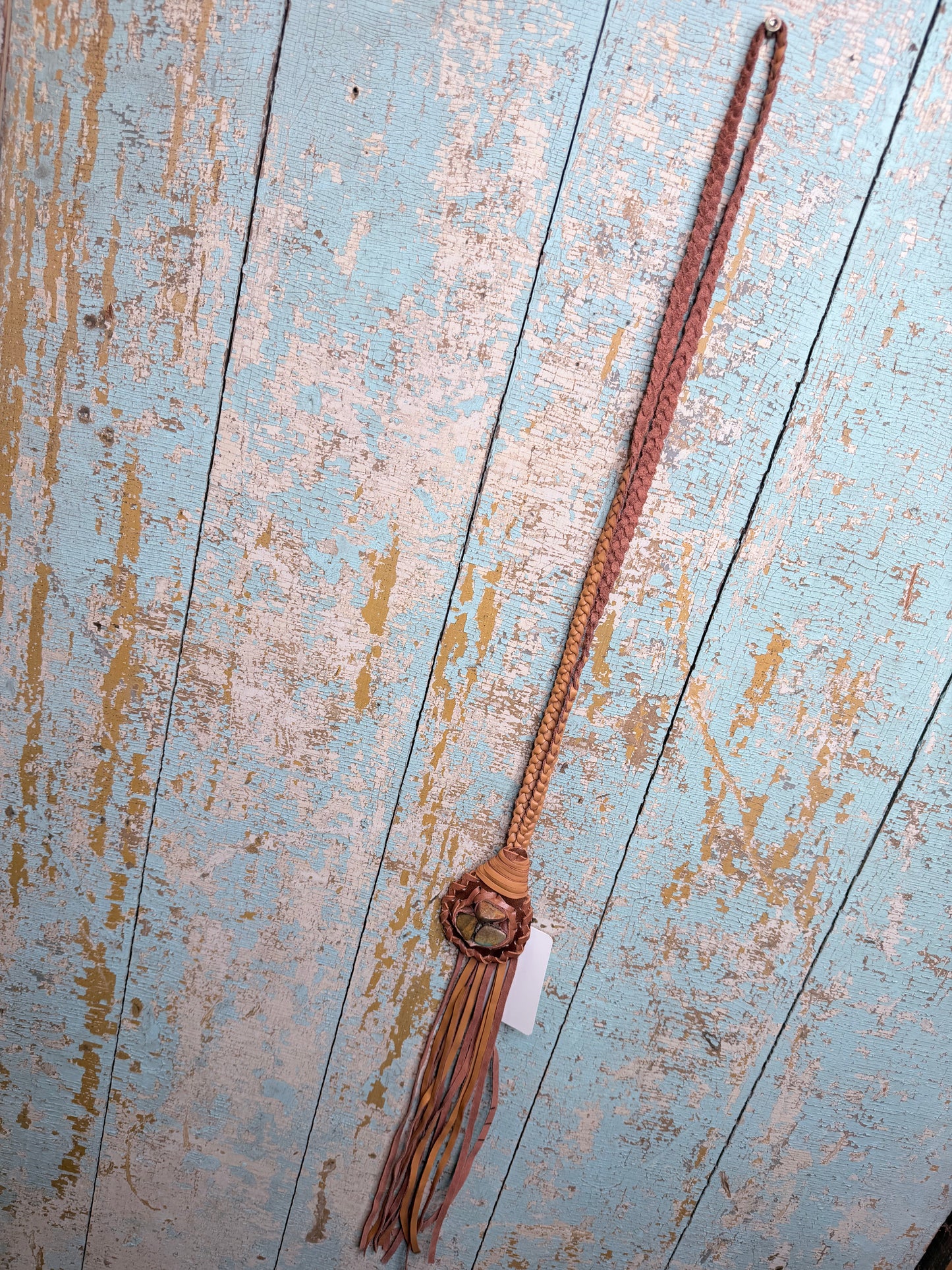 Turquoise Braided Long Necklace