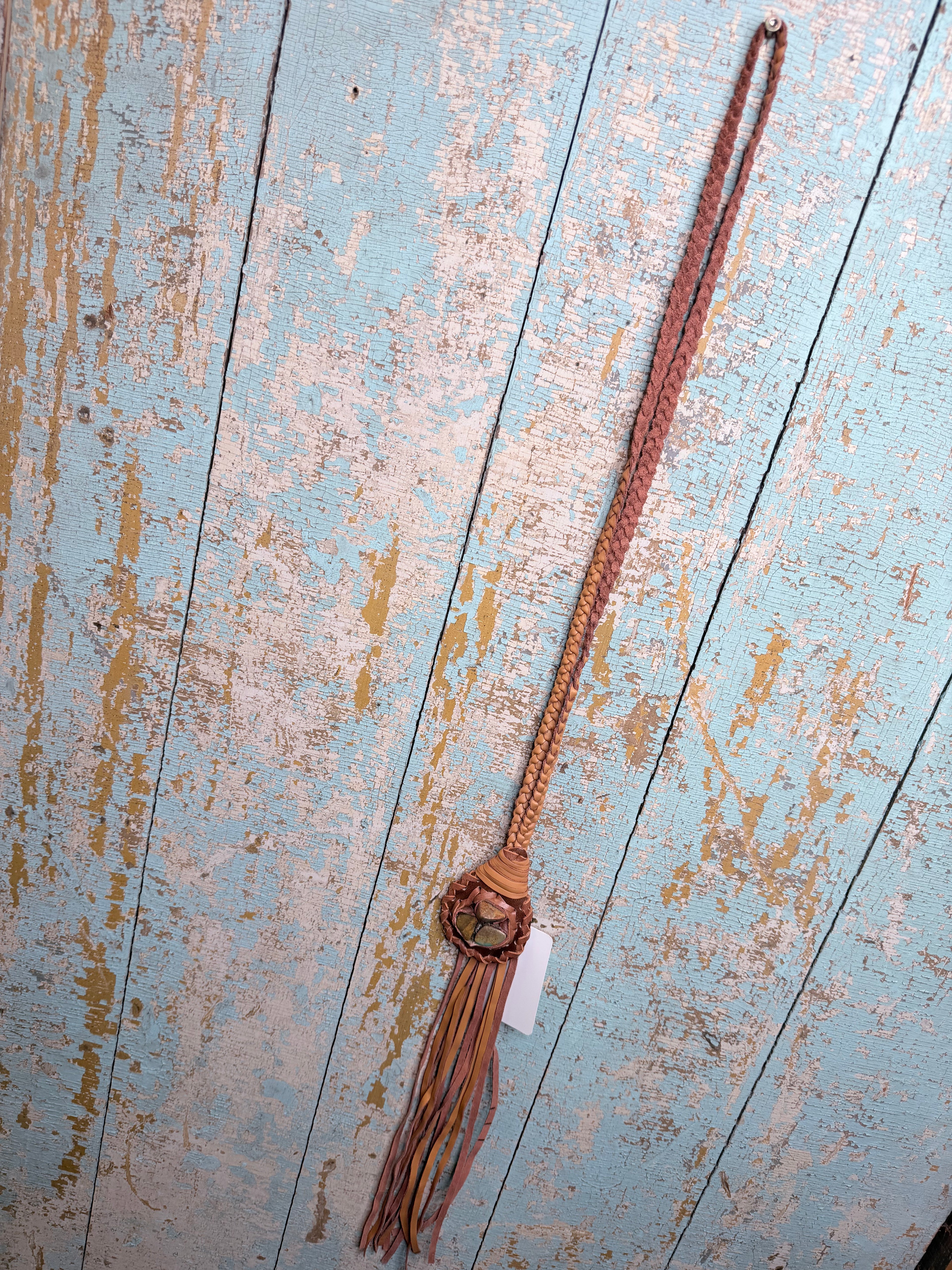 Turquoise Braided Long Necklace