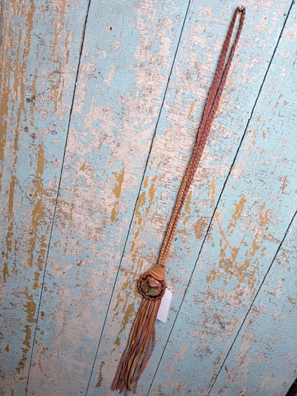 Turquoise Braided Long Necklace
