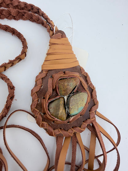 Turquoise Braided Long Necklace