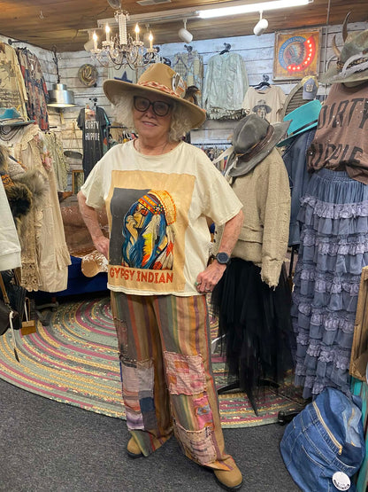 Tee w/ Gypsy Indian Oversized Patchwork