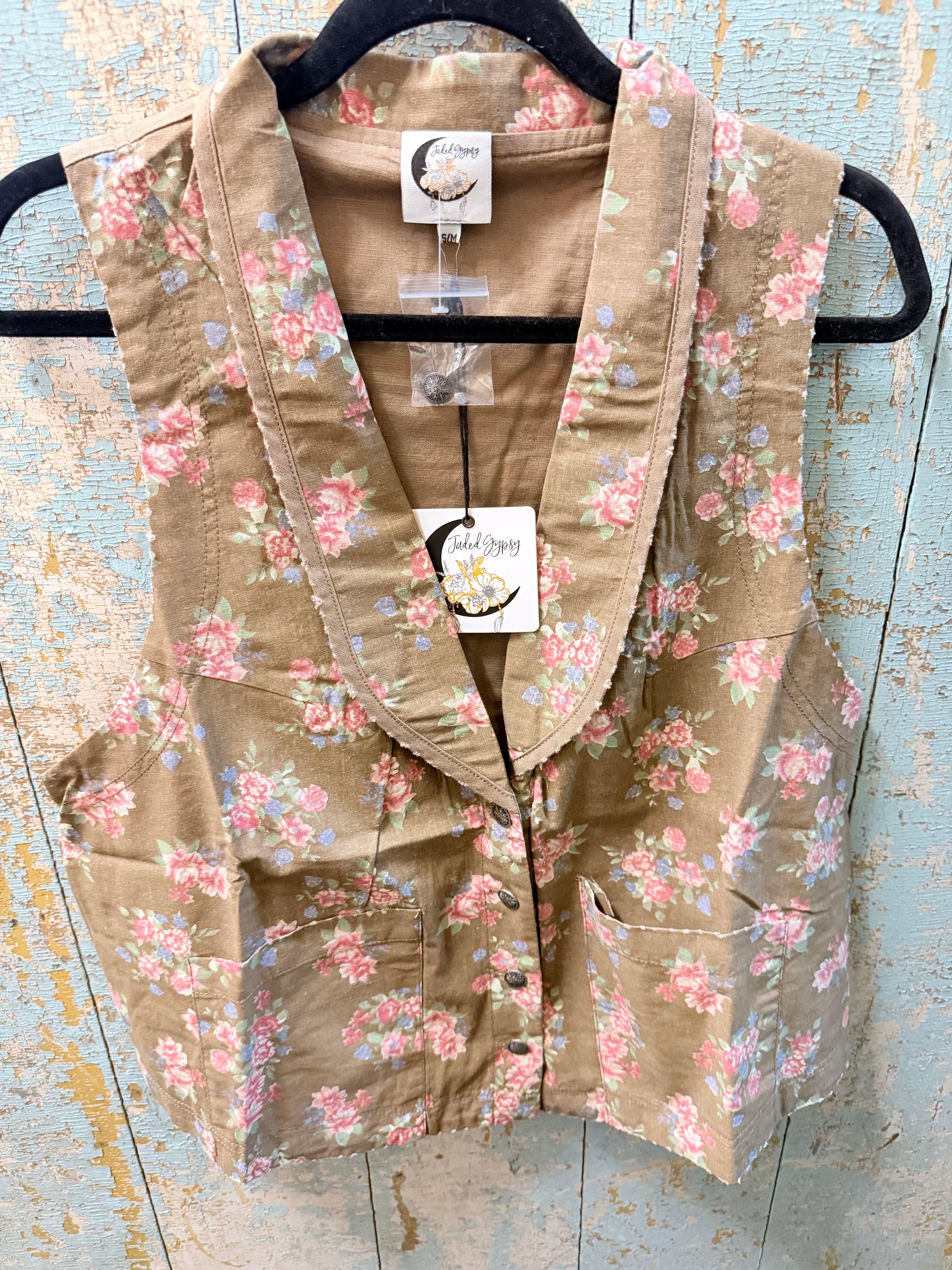 Spellbound Vest - Chocolate Floral