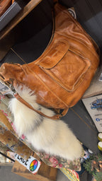 Arctic Marble Fox Tail Clip