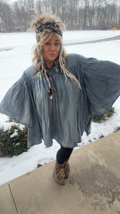 Pleated Together Tunic -Chambray