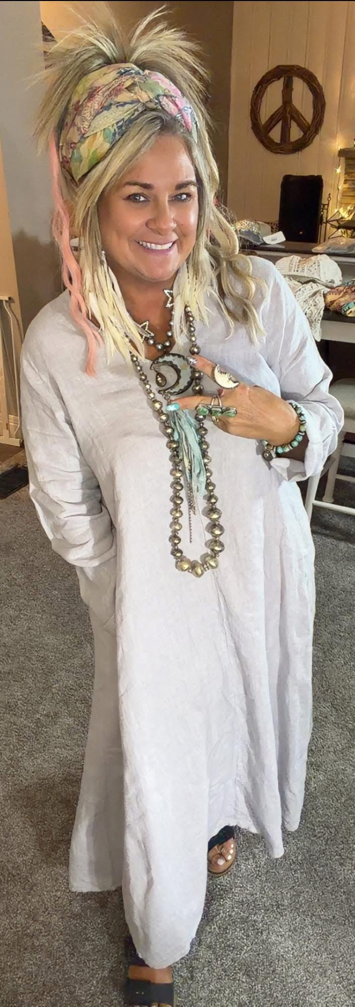 V neck Long dress