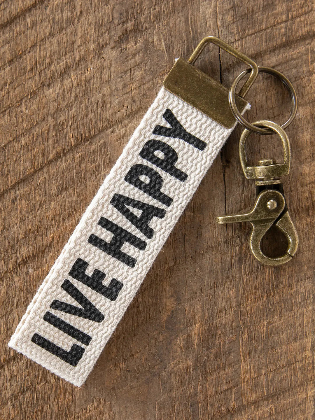 Canvas Key Chain- Live Happy