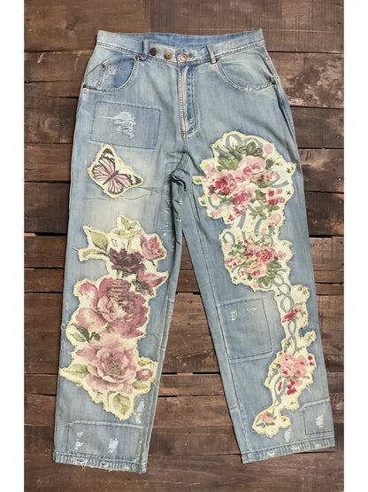Peace and Love Jeans - Floral Garden Jeans