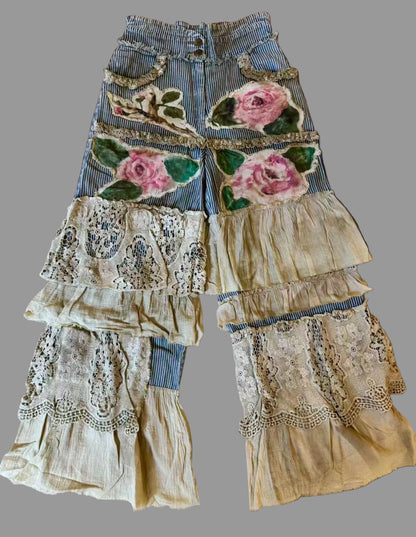 Rose Ticking Pants
