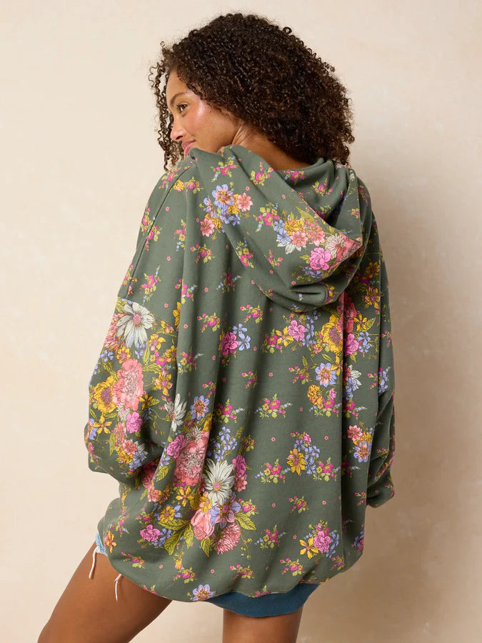 Oversized Printed Hoodie -English Garden