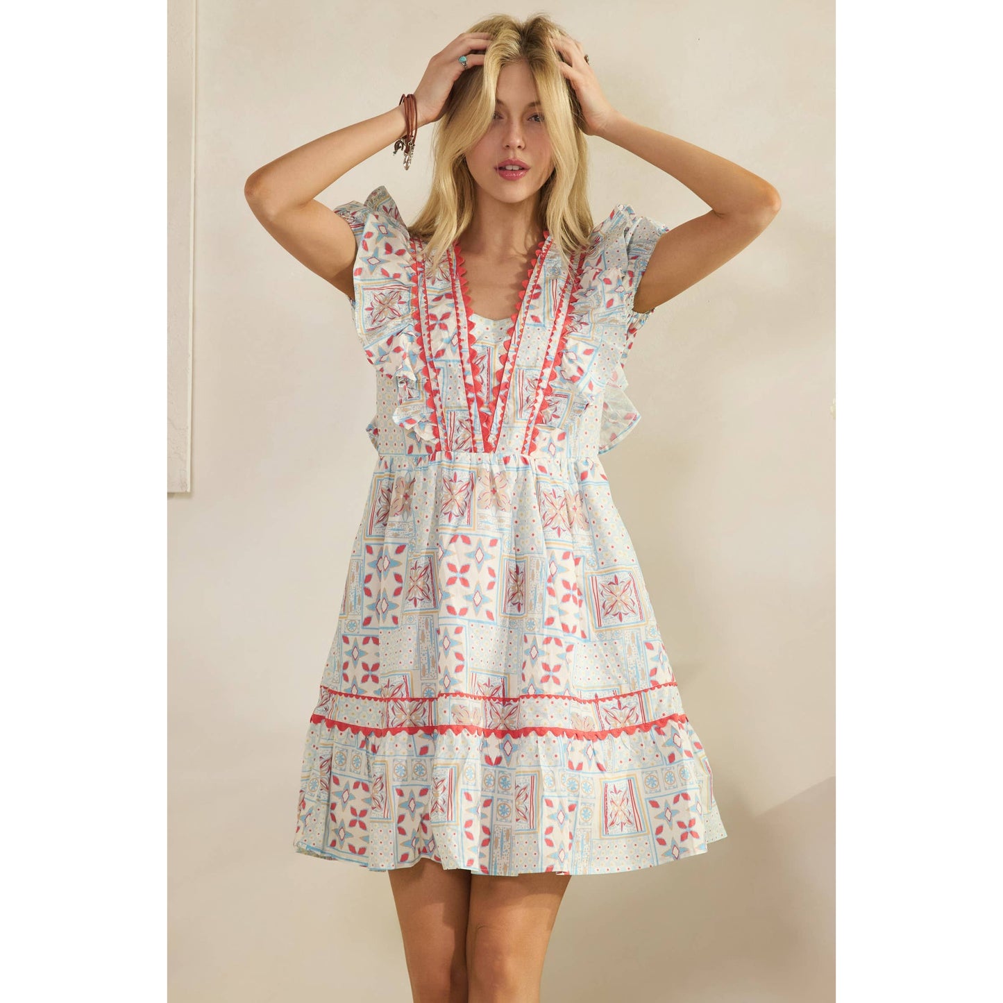 CANYON RUFFLE MINI DRESS