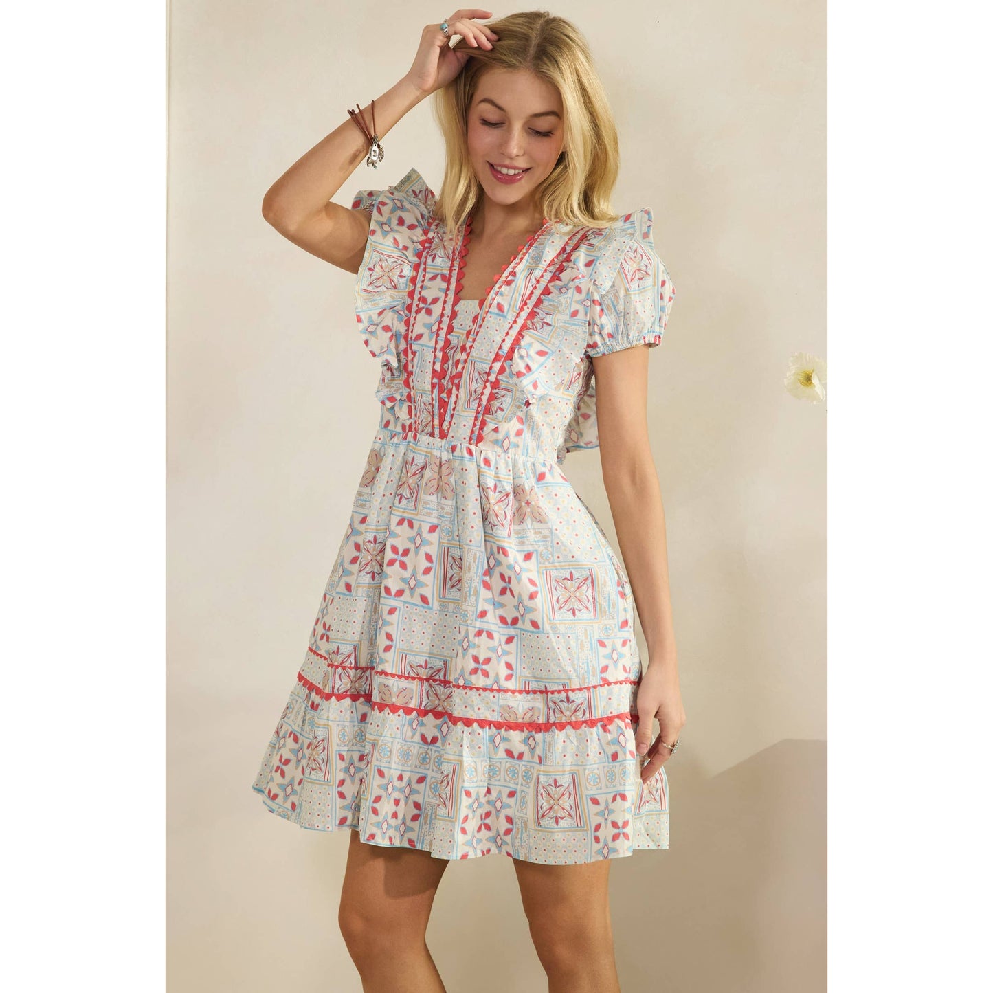 CANYON RUFFLE MINI DRESS