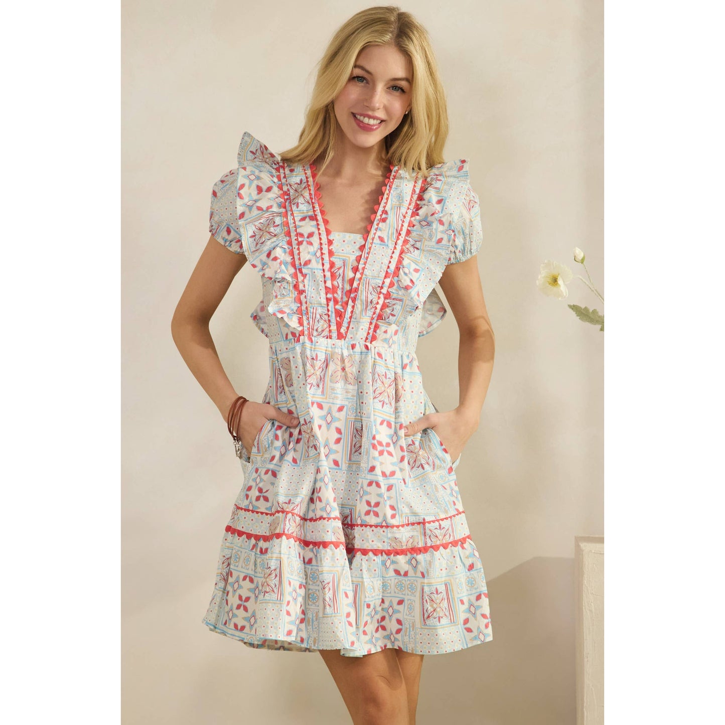 CANYON RUFFLE MINI DRESS