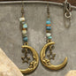Bronze Moon & Stars Stone Earrings FINAL SALE