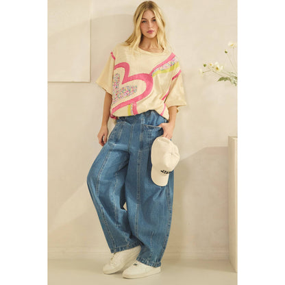 HEART POP PATCHWORK TEE