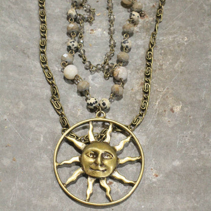 Sun Burst Layered Necklace FINAL SALE