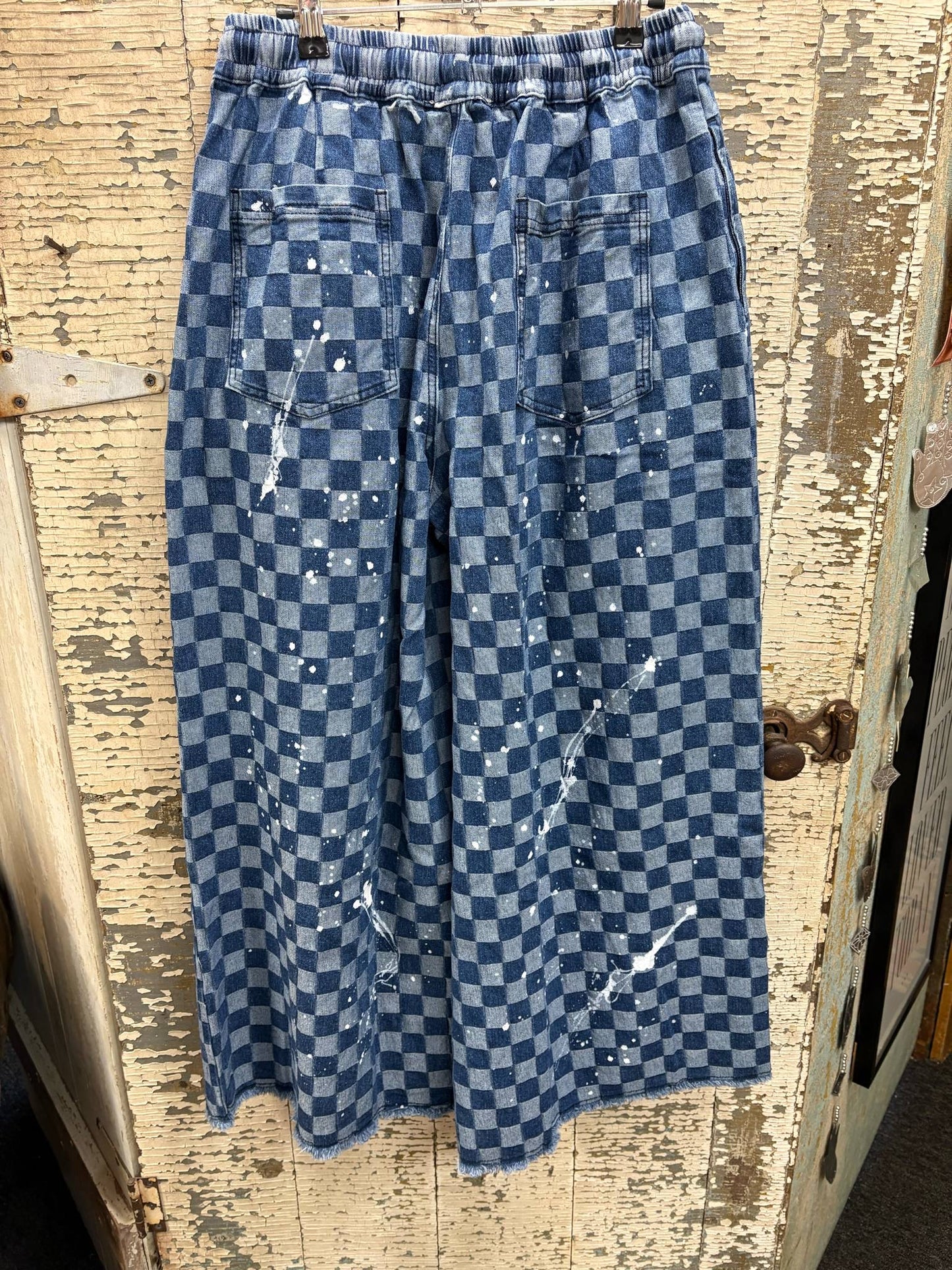 Checker Board Wide Leg Pants