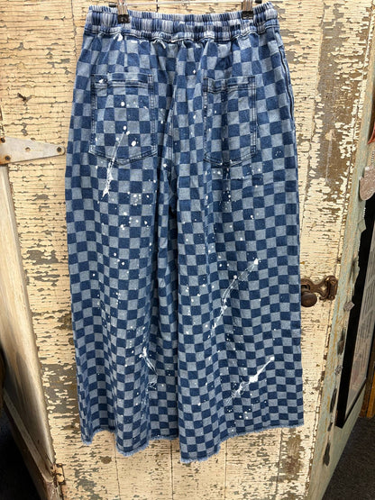 Checker Board Wide Leg Pants