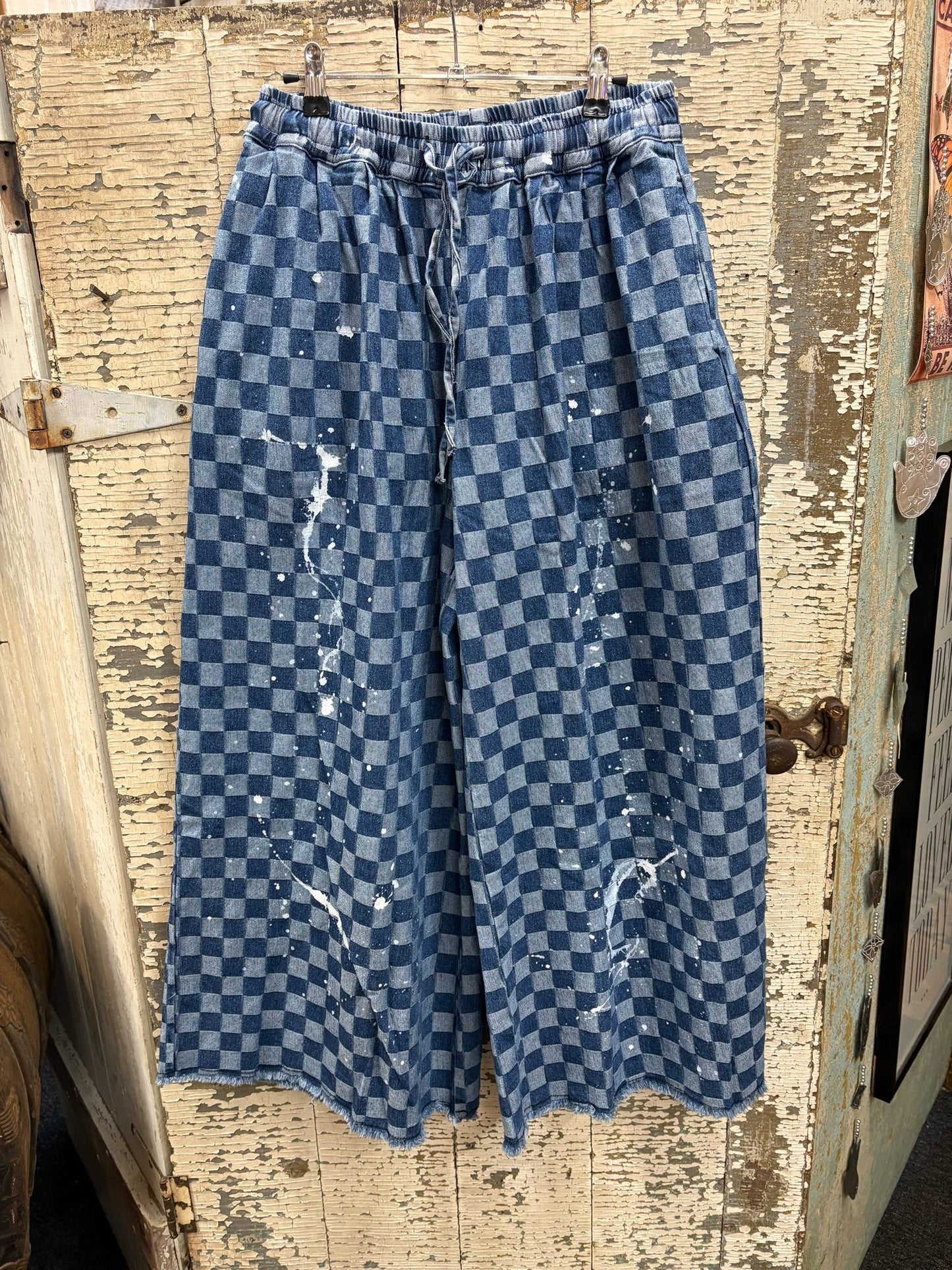 Checker Board Wide Leg Pants