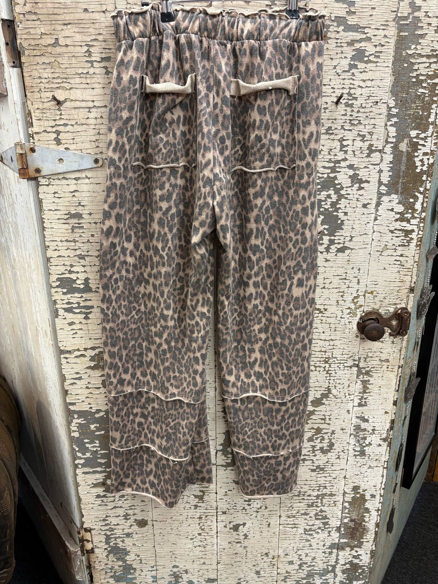 Mineral Washed Cheetah  Wide Leg Pants