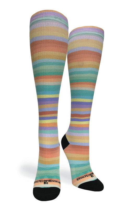 360 Spring Stripes OTC Compression Socks (Standard & Extra Wide)