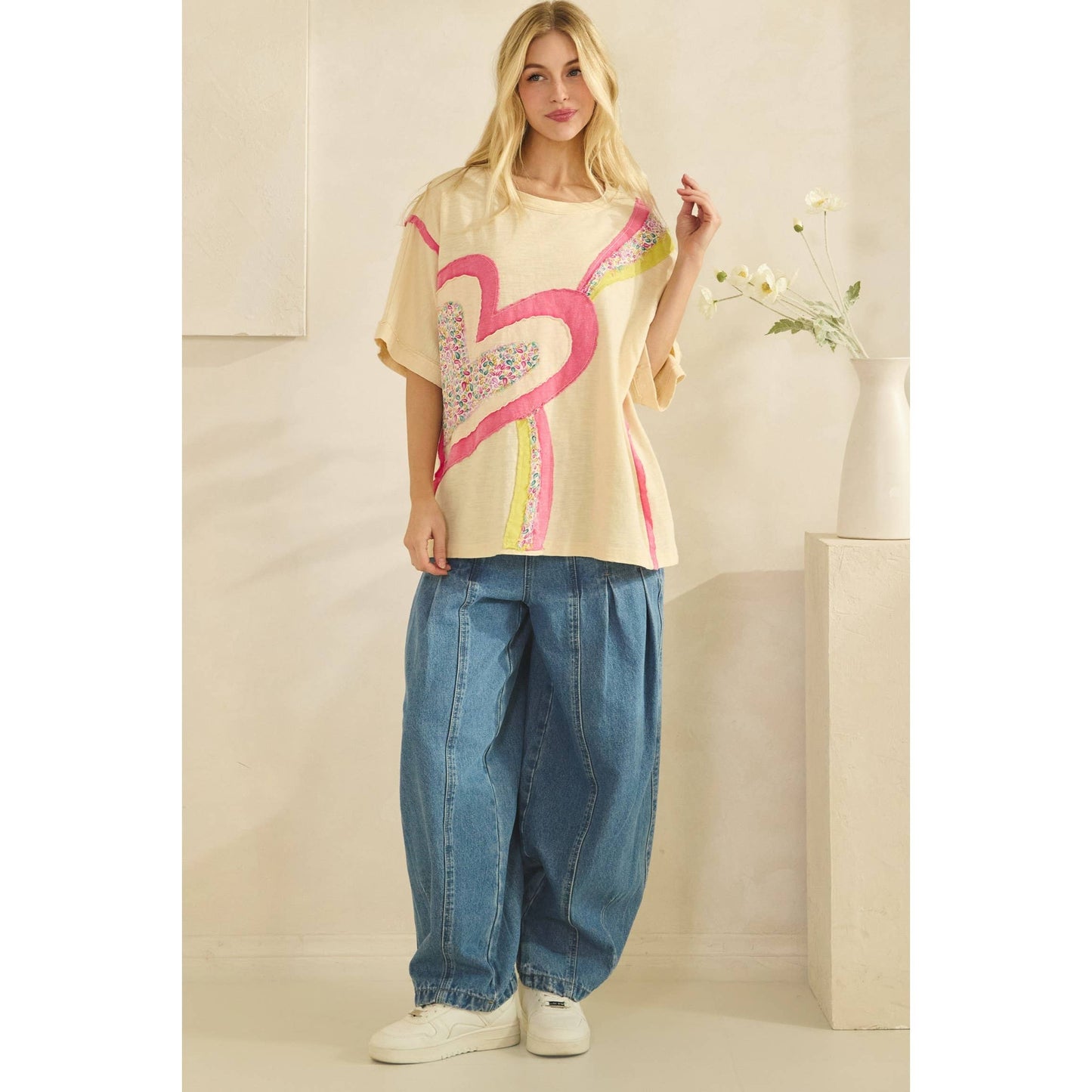 HEART POP PATCHWORK TEE