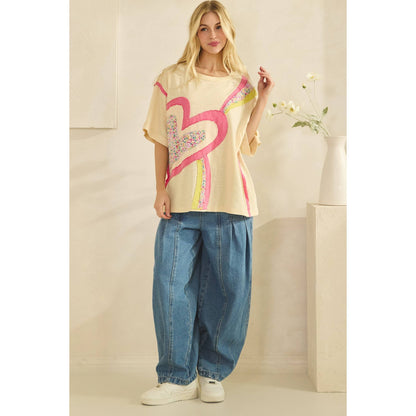 HEART POP PATCHWORK TEE