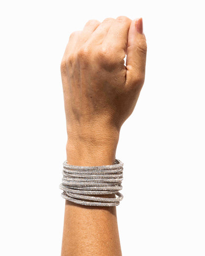 Multi Strand Cuff Bracelet - Crystal