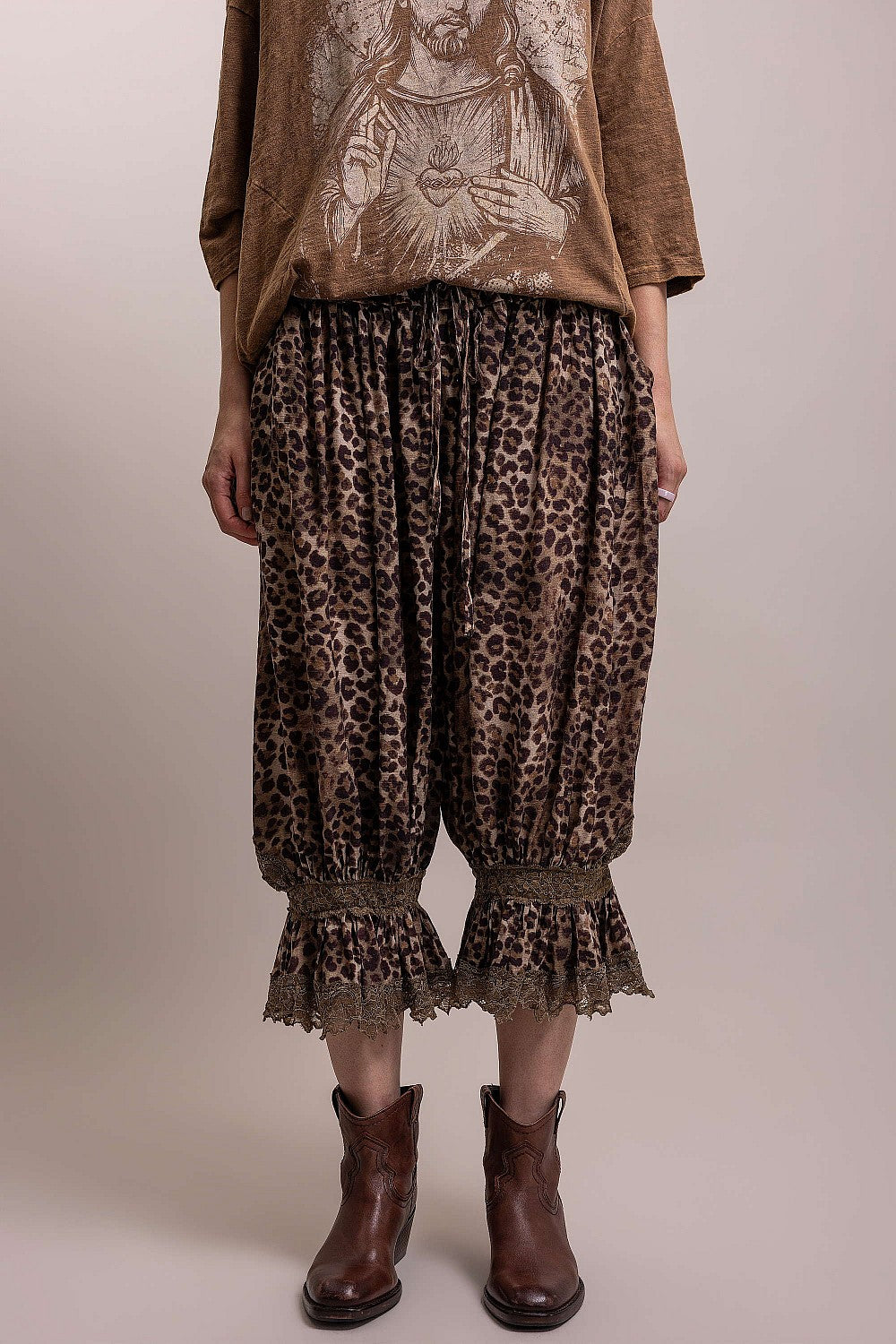 Ruffle Leopard Pants