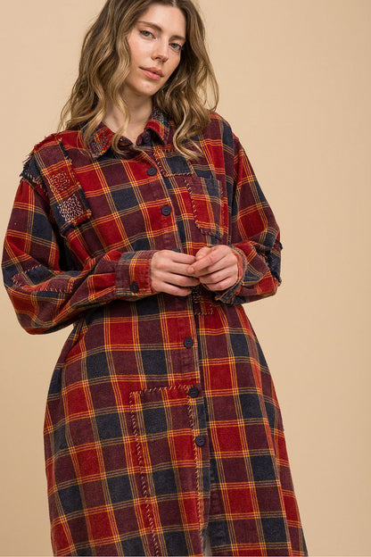 Checkered Long Sleeve Tunic/Dress