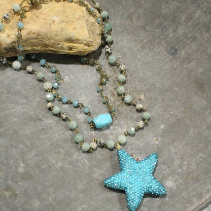 Sparkling Star Turquoise Layered Necklace FINAL SALE