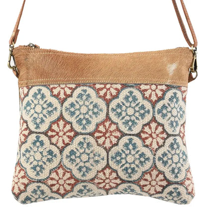 Crossbody with Brown Tones Canvas Rug and Fur