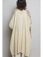 Boho Cotton Short Sleeve Sequin Tassel Midi Cardigan
