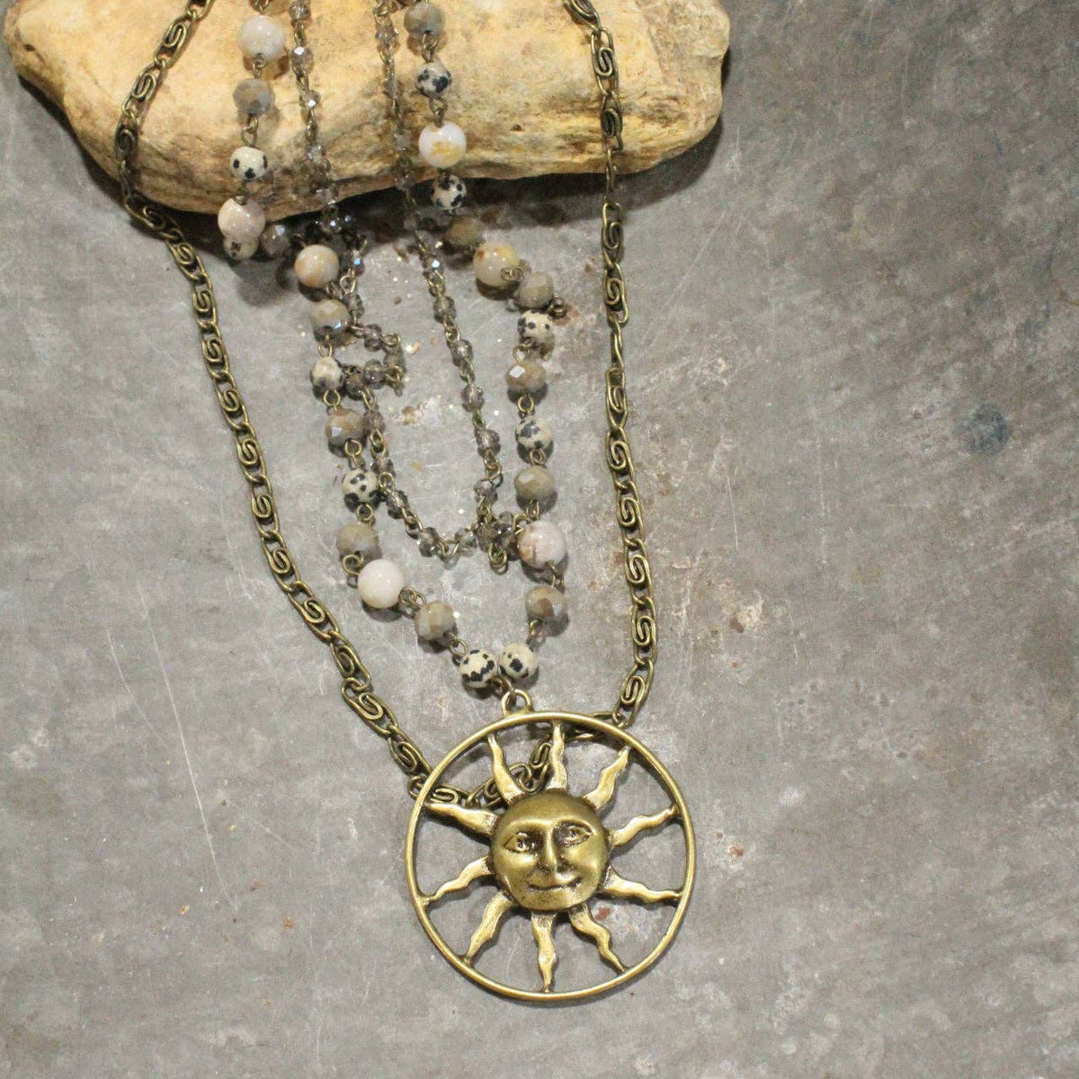 Sun Burst Layered Necklace FINAL SALE