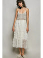 Round Neck Sleeveless Crochet Lace Ruffle Dress