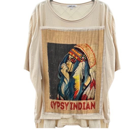 Tee w/ Gypsy Indian Oversized Patchwork