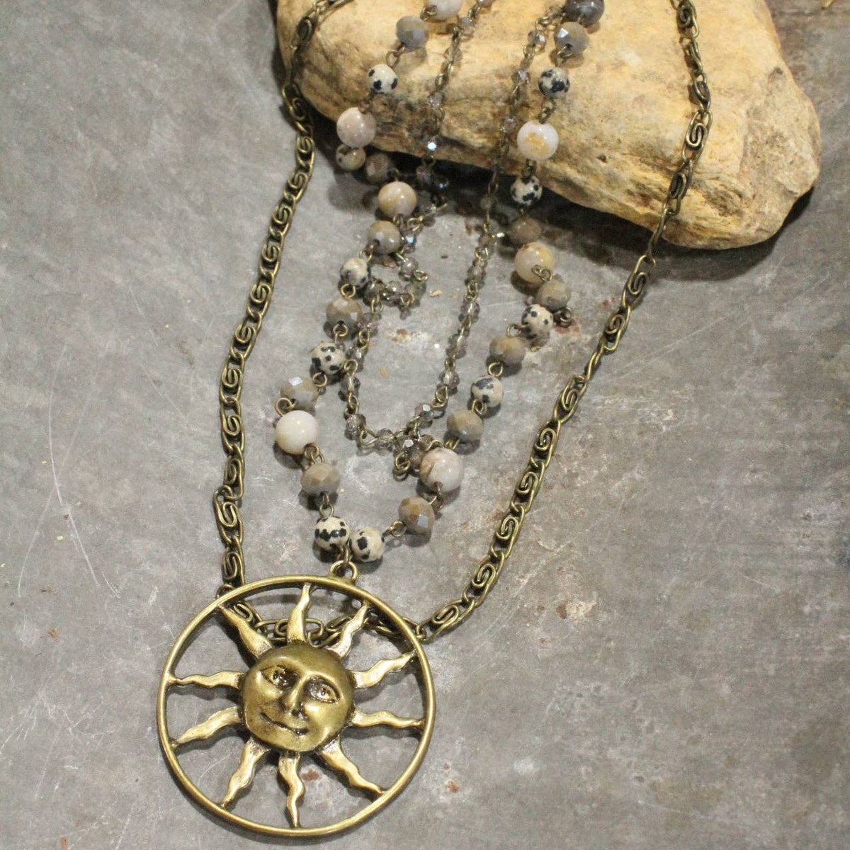 Sun Burst Layered Necklace FINAL SALE