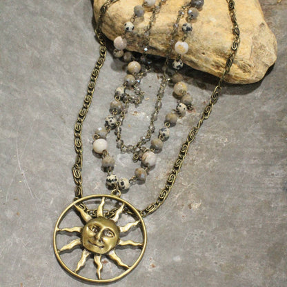 Sun Burst Layered Necklace FINAL SALE