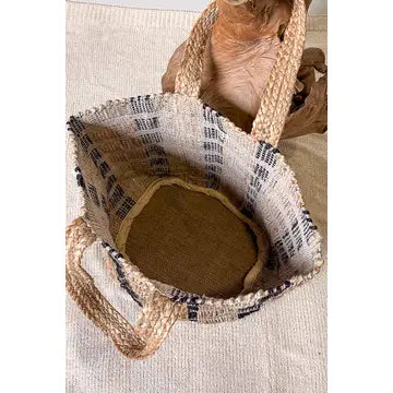 Handwoven Earthy Tone Textured Bohemian Casual Tote Bags
