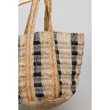 Handwoven Earthy Tone Textured Bohemian Casual Tote Bags