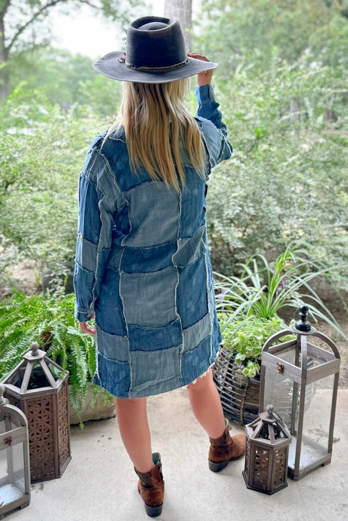 Patchwork Skies Jacket denim squares