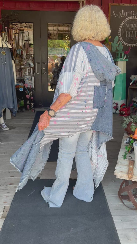 Denim poncho