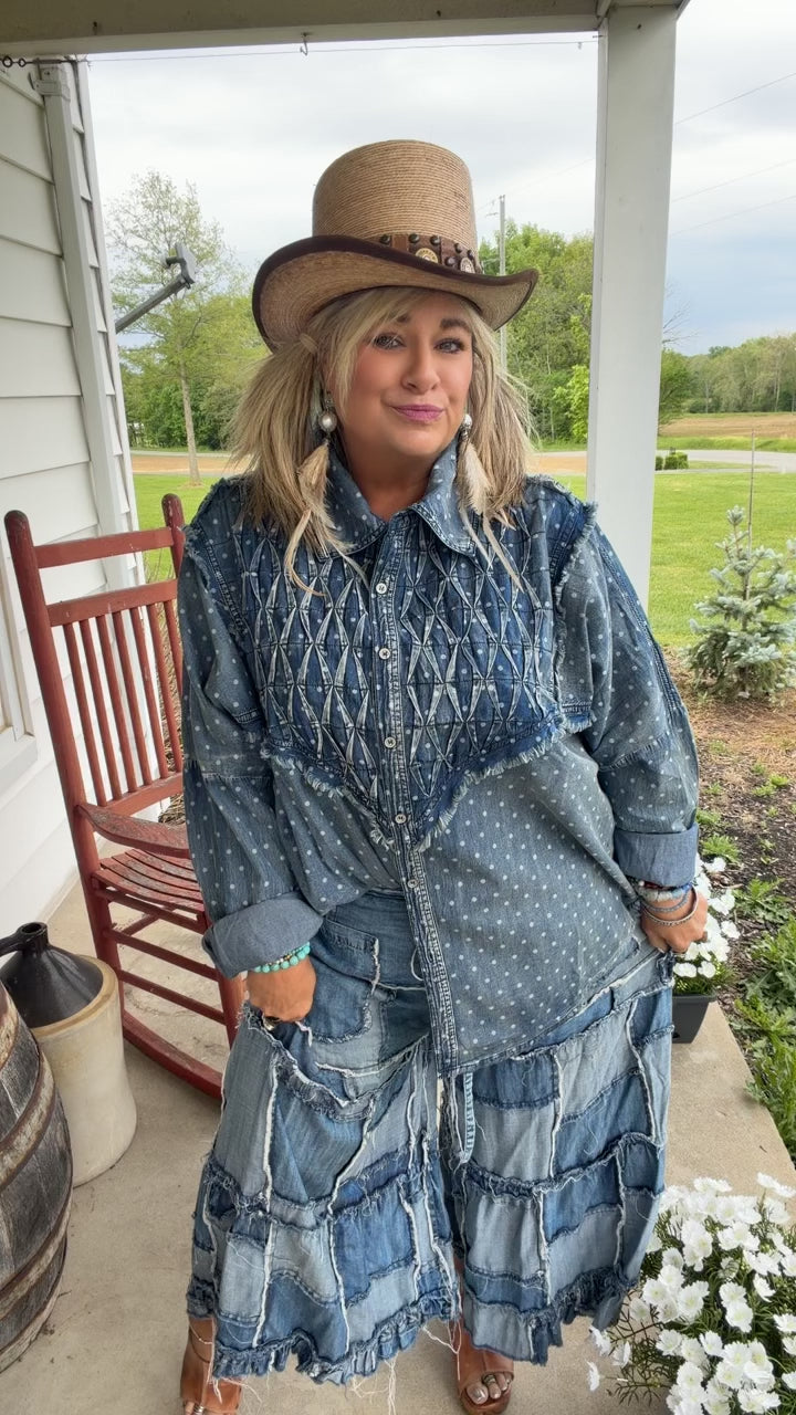 Denim Polka Dot Shirt