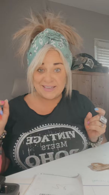 Oversized Bandana -Distressed