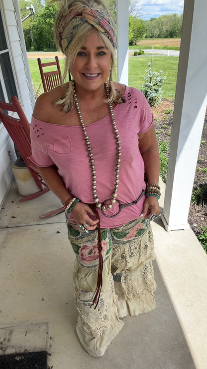 Rose Ticking Pants