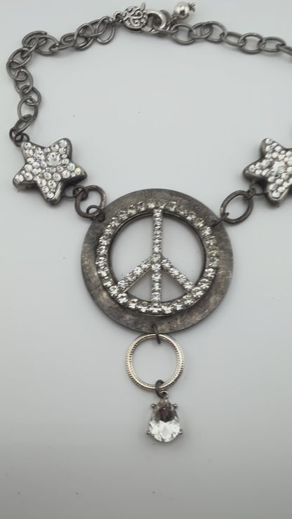 Bling Star And Peace Necklace